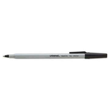 Universal™ Ballpoint Pen, Stick, Fine 0.7 Mm, Black Ink, Gray Barrel, Dozen freeshipping - TVN Wholesale